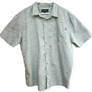 Molokai Surf Co. Lightning Bolt Button Up Shirt Gray XXL